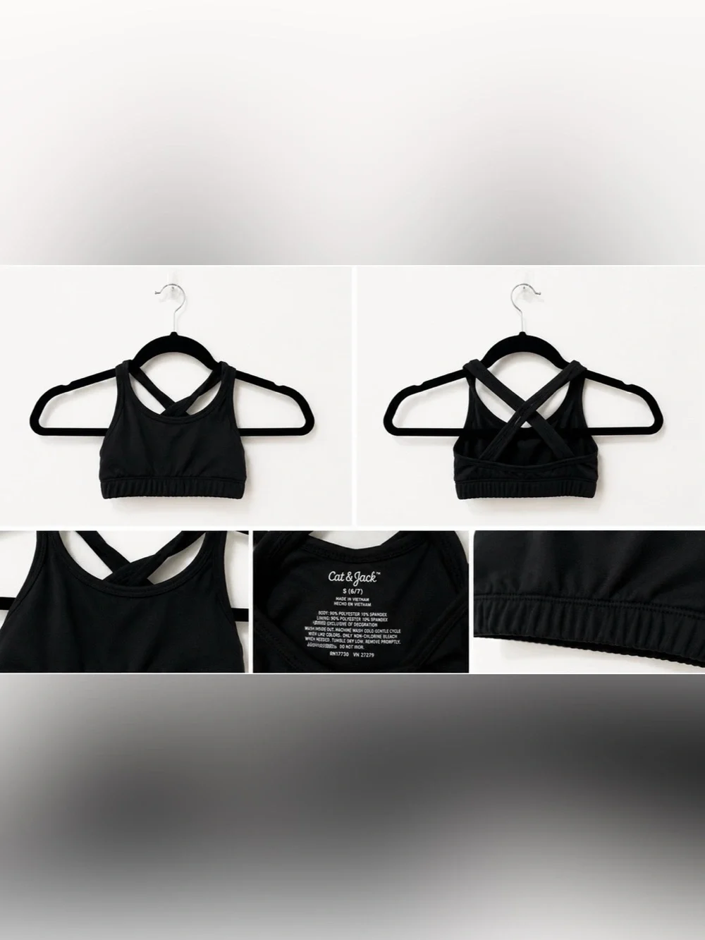 BCG Girls Dance Strappy Sports Bra Size 6/7